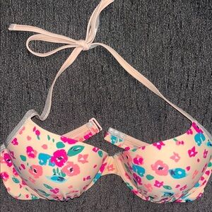 Aerie Floral Bikini Top - Pink and Blue